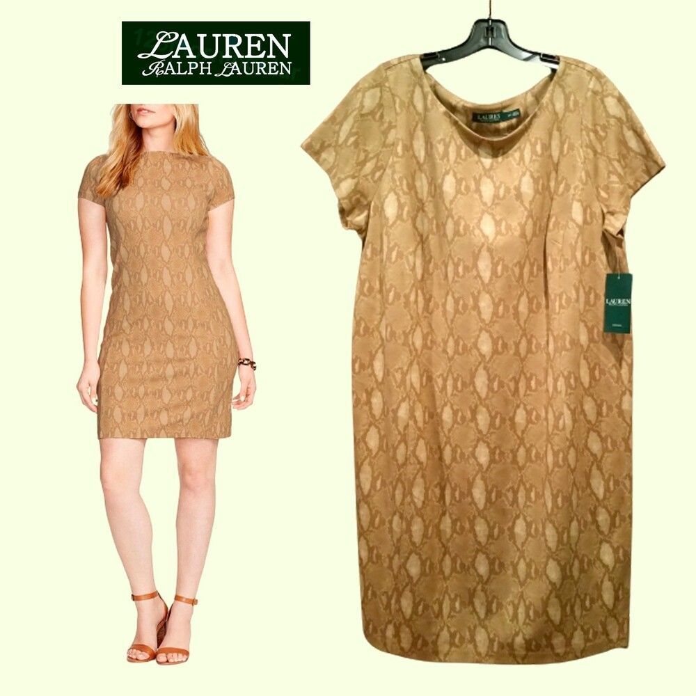 Lauren Ralph Lauren NEW Old Money Python Snake Sheath Dress
